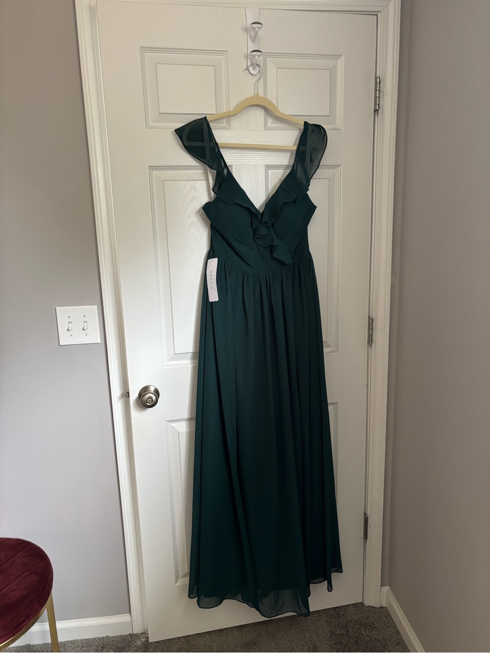 Azazie Gale Dress in Pine Green